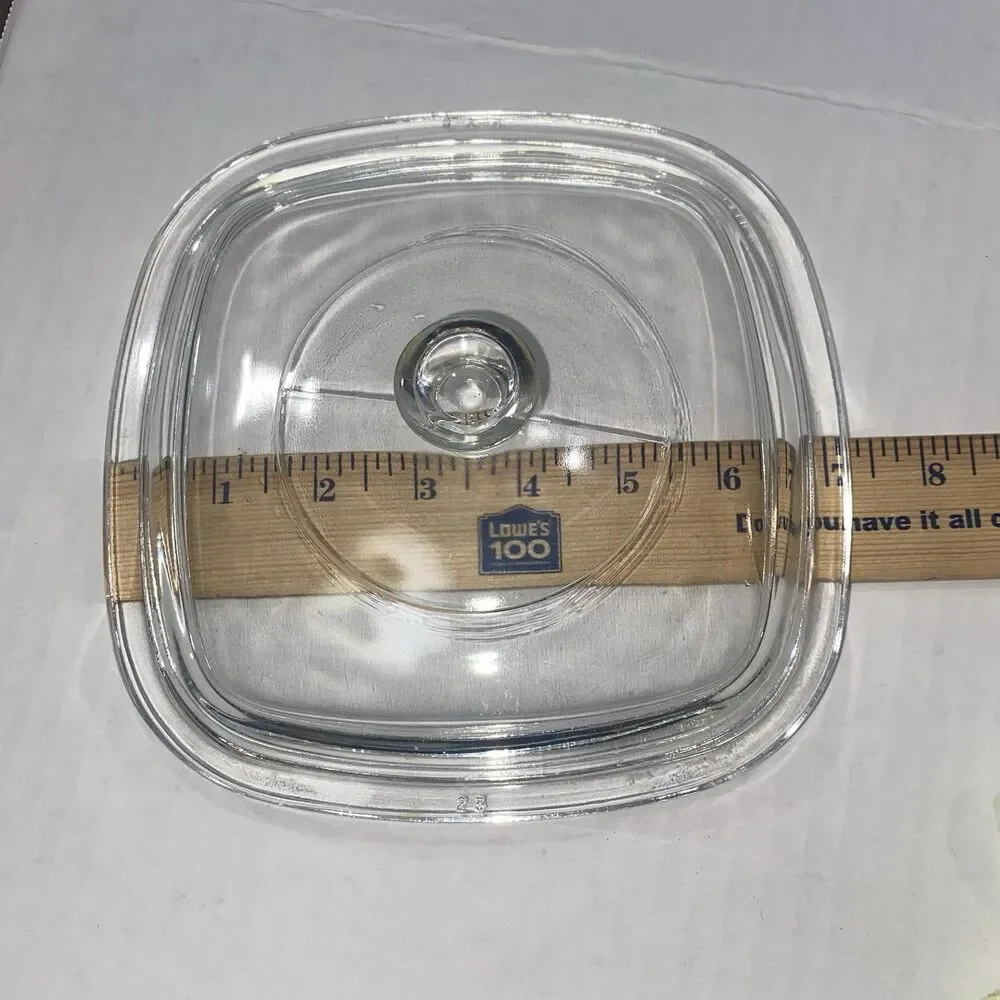 Corning Ware Pyrex Casserole Clear Glass Replacement Lid P-7-C Square Scratches